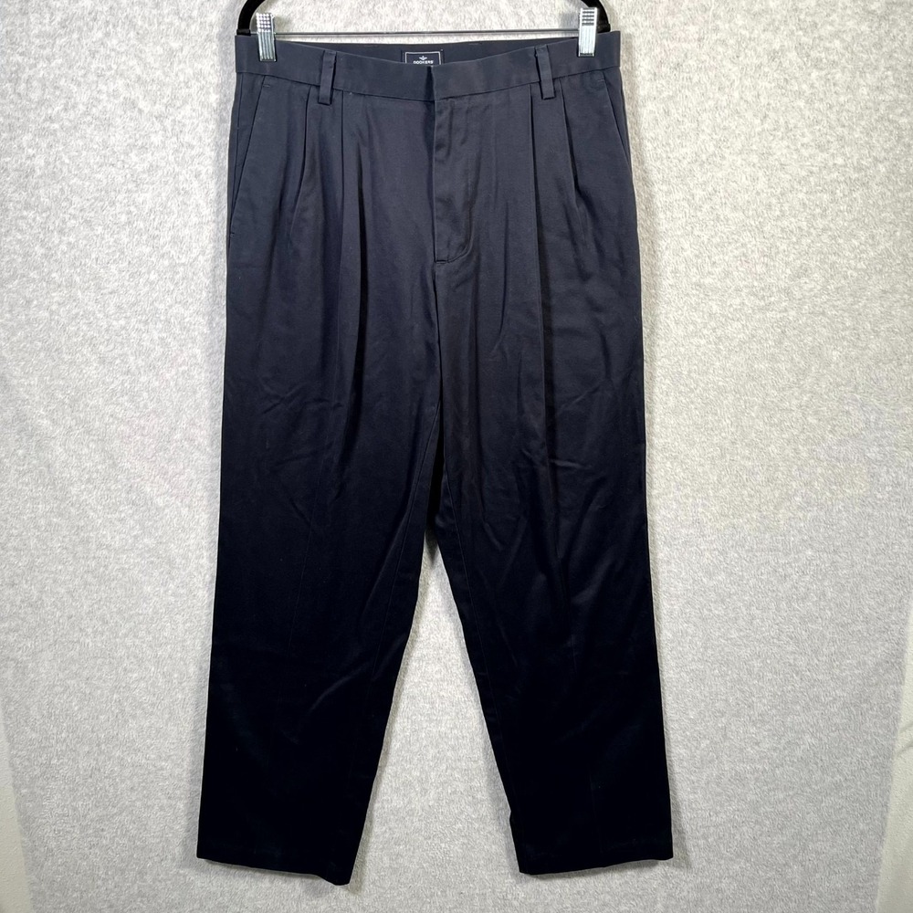 Dockers D3 Dress Pants Mens 34x32 Blue Pleated Cotton‎ Classic Fit Career Formal